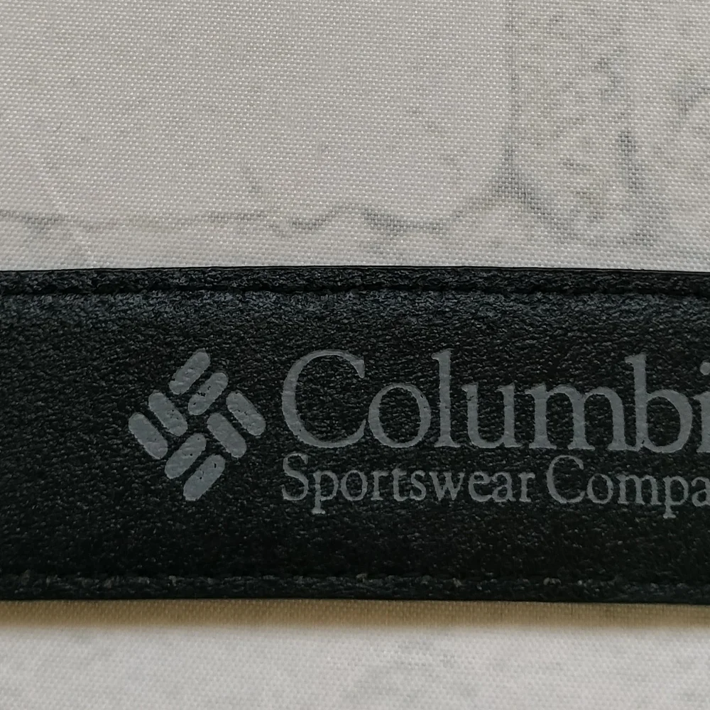 Columbia Men's Trinity Belt Black Silver Buckle Leather Lining Classic Business